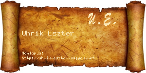 Uhrik Eszter névjegykártya
